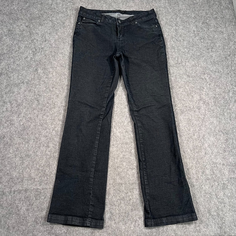 PrAna Black Wash Denim Kayla‎ Mid Rise Straight Leg Jeans Women's Size 4